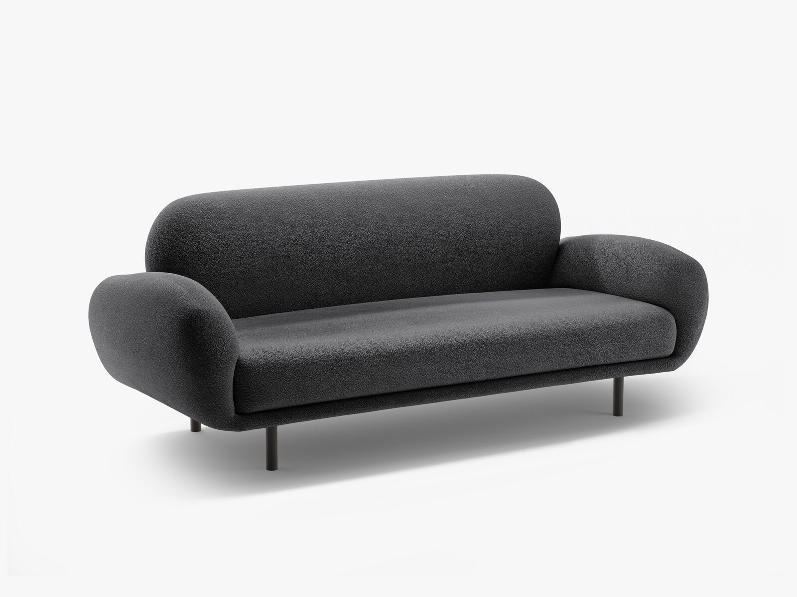 Micadoni Sofa Poppy 2-Sitzer große Version Boucle Baloo Dunkelgrau