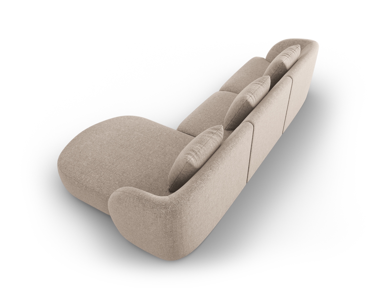 Cosmopolitan Design Ecksofa Tulum 4-Sitzer Chenille Eden Dunkelbeige Rechts