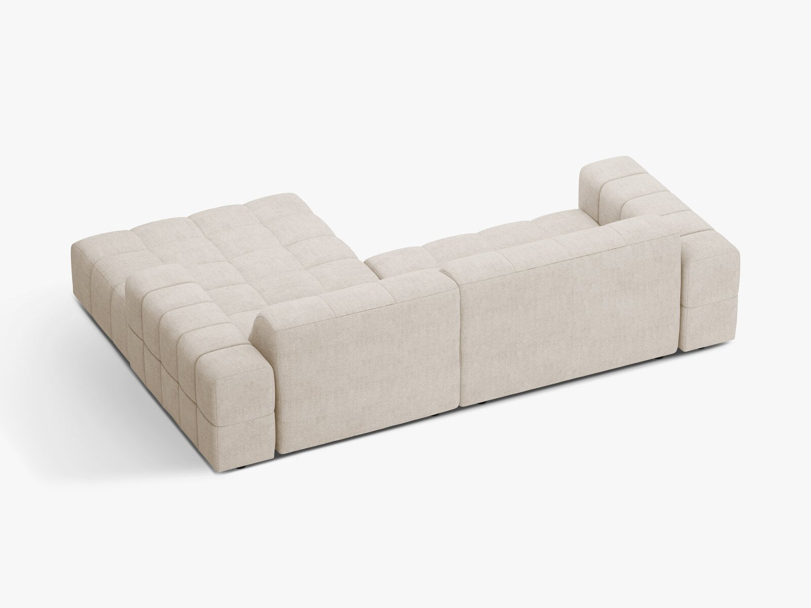 Micadoni Jennifer Ecksofa 4-Sitzer Rechts Chenille Eden Helles Beige