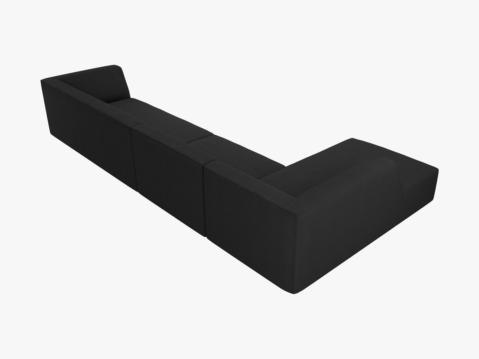 Micadoni Ecksofa Ruby 5-Sitzer Links Strukturierter Stoff Ottawa Schwarz