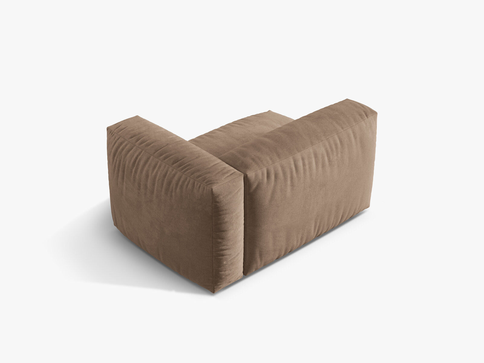 Micadoni Eckmodul Martina 1-Sitzer Rechts Samt Vogue Dunkelbeige