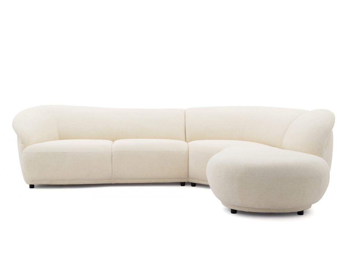 Bobochic Nora Ecksofa Chenille Weiß Ecke rechts