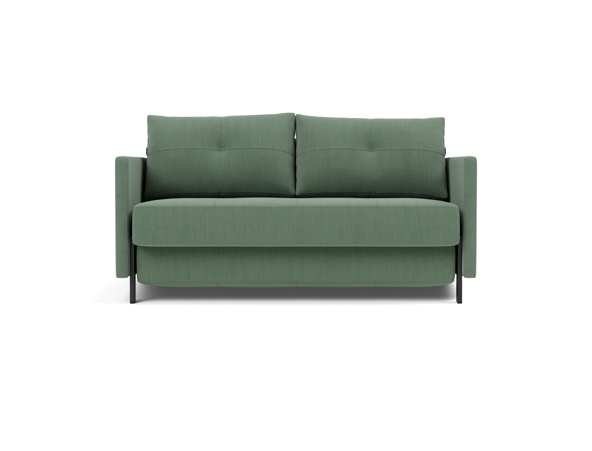 Schlafsofa Cubed mit Armlehnen 140 Flachgewebe Elegance 518-Green