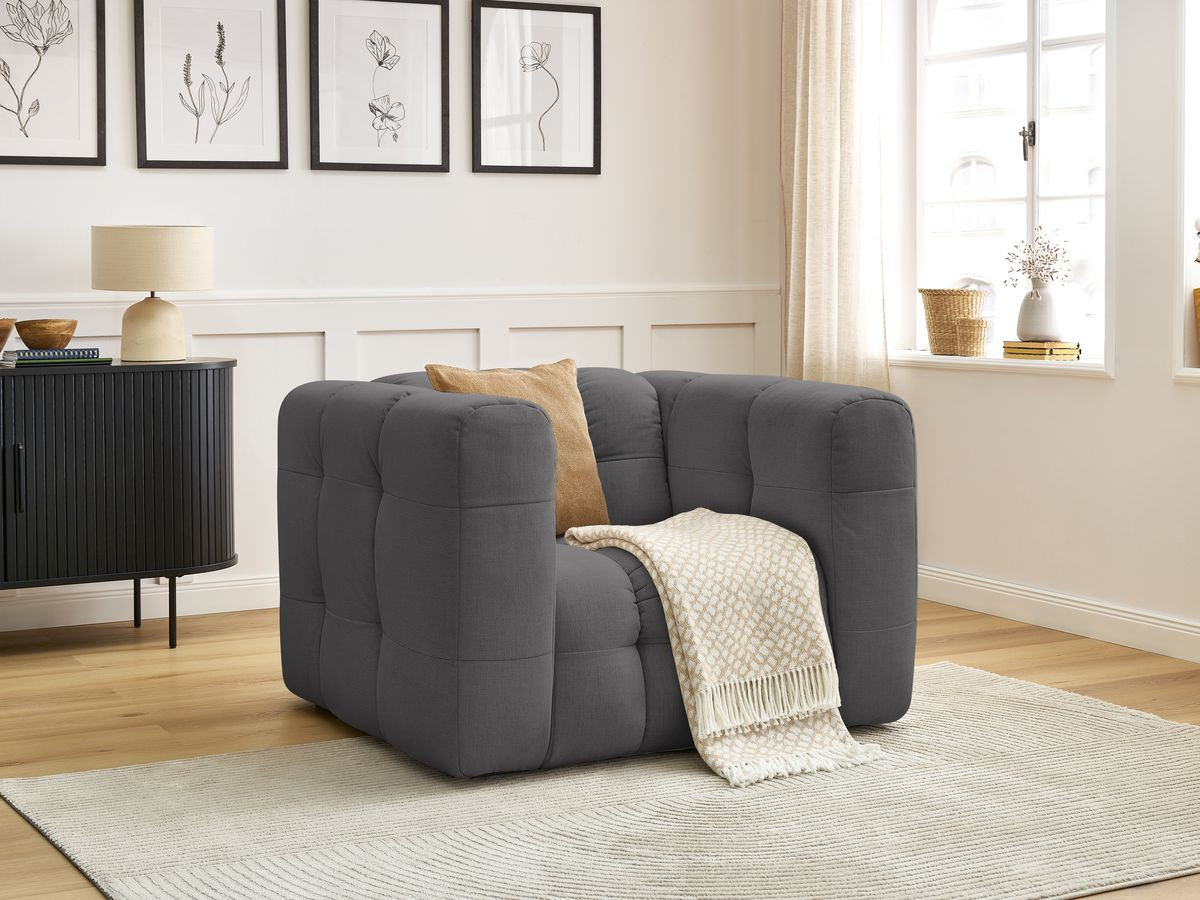 Bobochic Ulysse Sessel Stoff Dunkelgrau