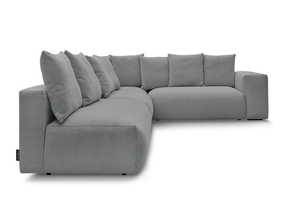 Bobochic Voltaire Ecksofa 322 × 268 cm Melange-Stoff Dunkelgrau Ecke rechts