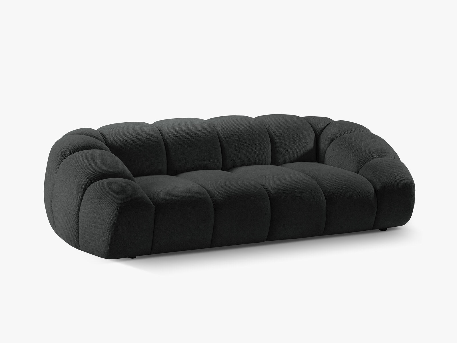 Micadoni Sofa Diana 3-Sitzer Strukturierter Samt Bubble Anthrazit
