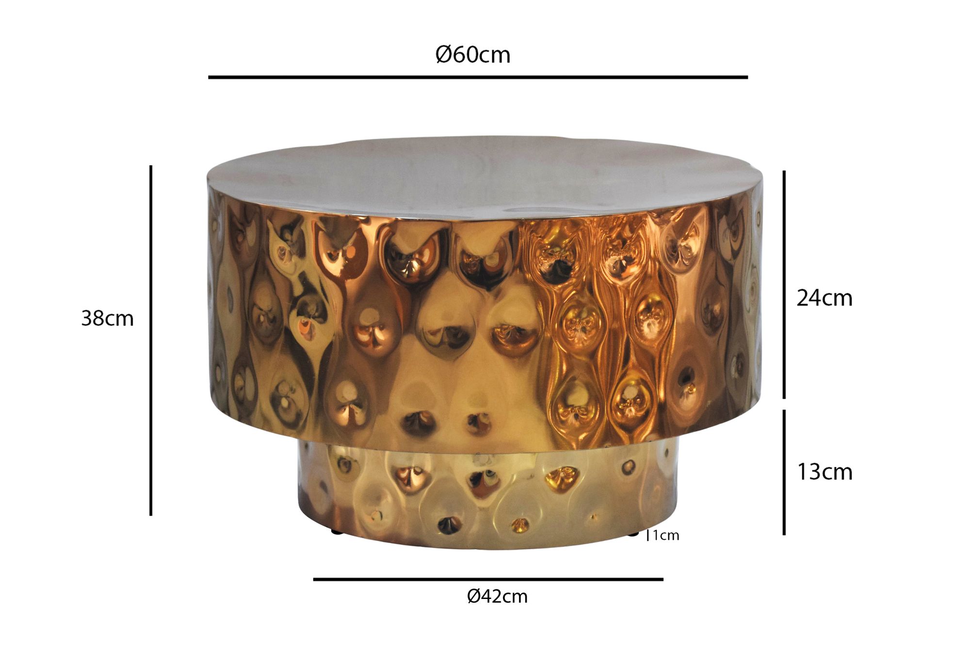Couchtisch Lindas Aluminium Gold Ø 60 cm