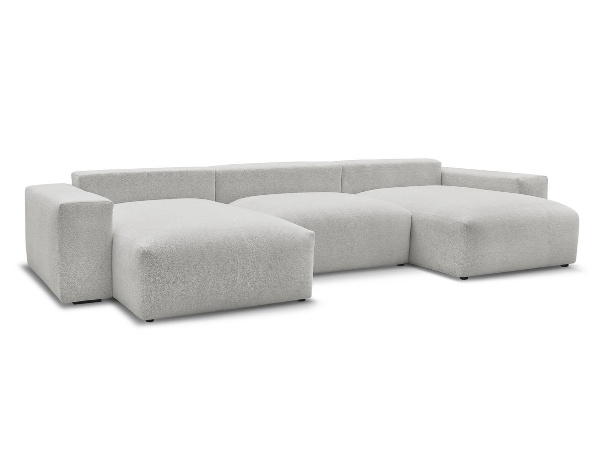 Bobochic Voltaire Wohnlandschaft 420 × 174 cm Melange-Stoff Hellgrau