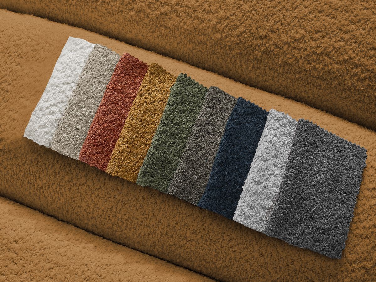 Bobochic Talia Ecksofa Bouclé-Stoff Gelb Ecke rechts