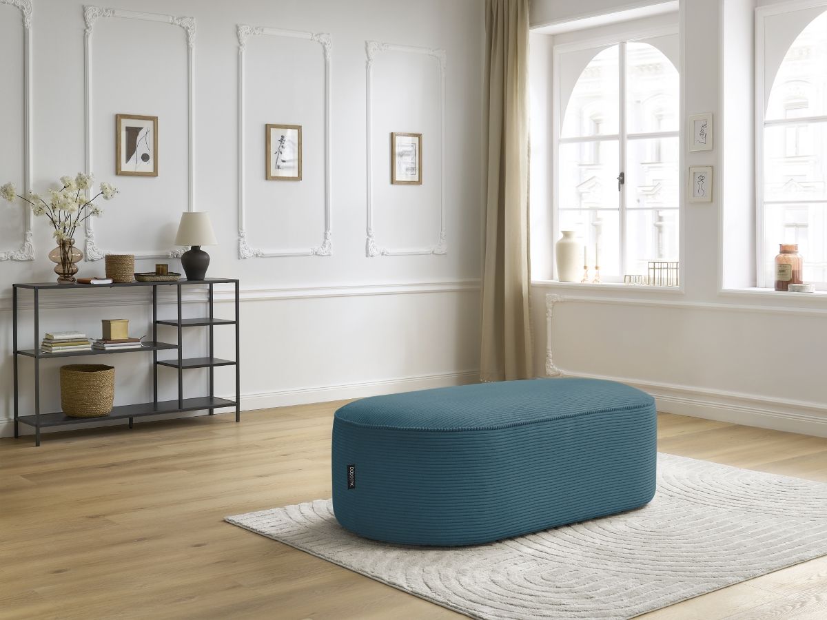 Bobochic Rousseau Pouf Cordsamt Dunkelblau