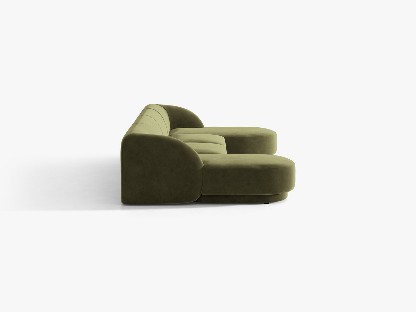 Micadoni Panorama-Sofa Miley 5-Sitzer Samt Bluvel Grün