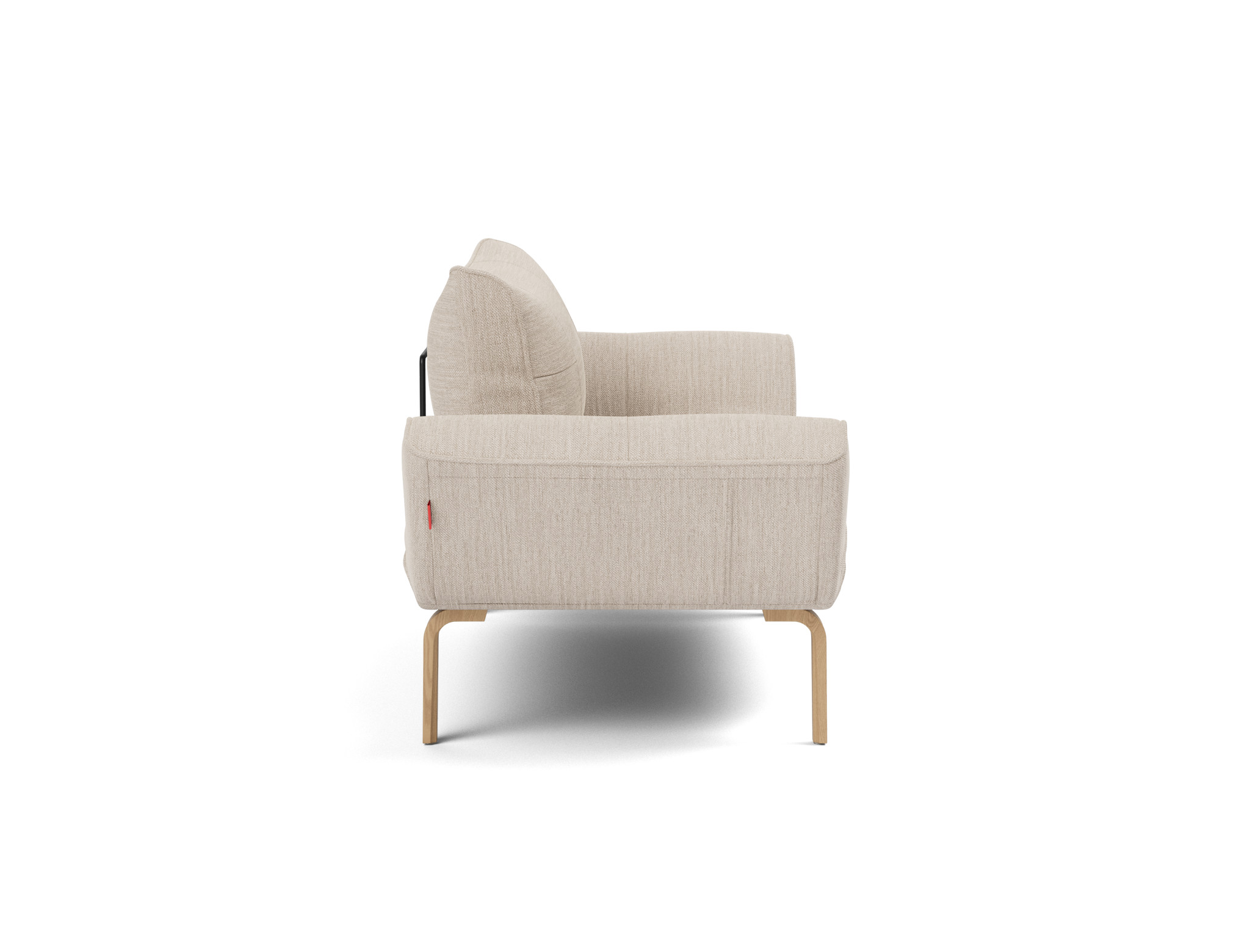 Tagesbett Zeal Webstoff Blida 612-Sand-Grey Beine Bow Eiche