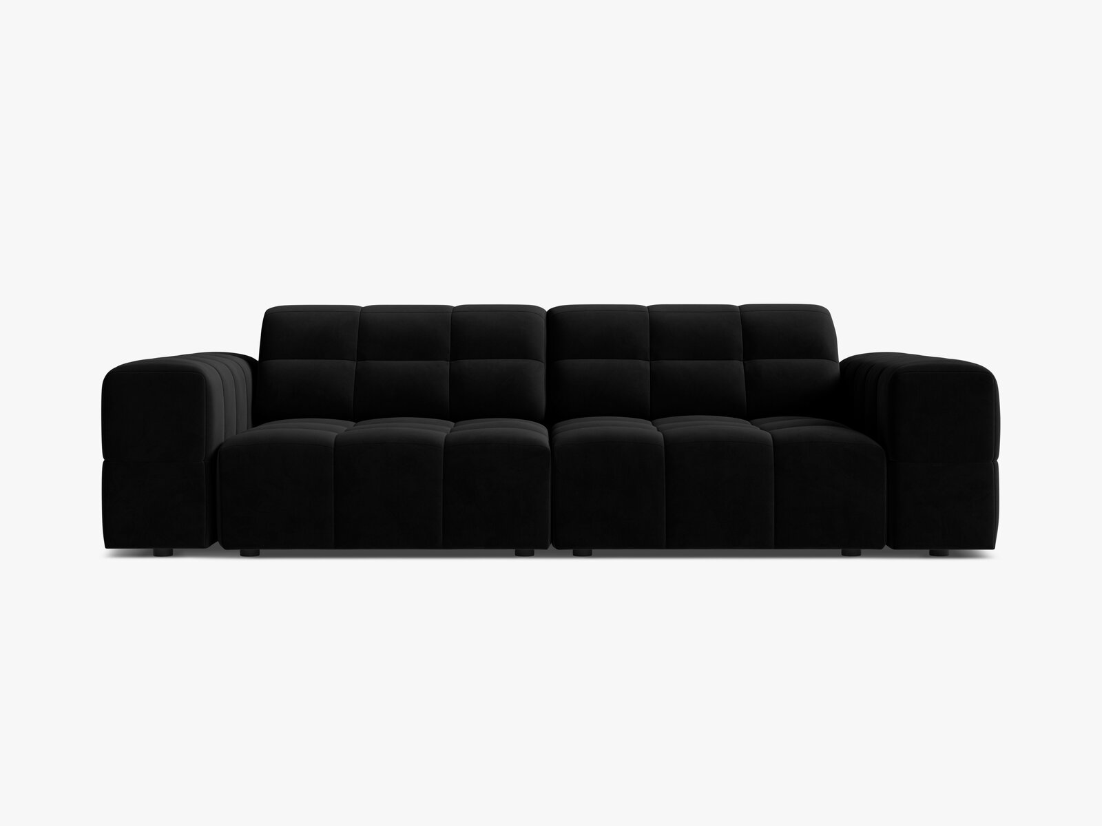 Micadoni Sofa Jennifer 3-Sitzer Samt Bluvel Schwarz