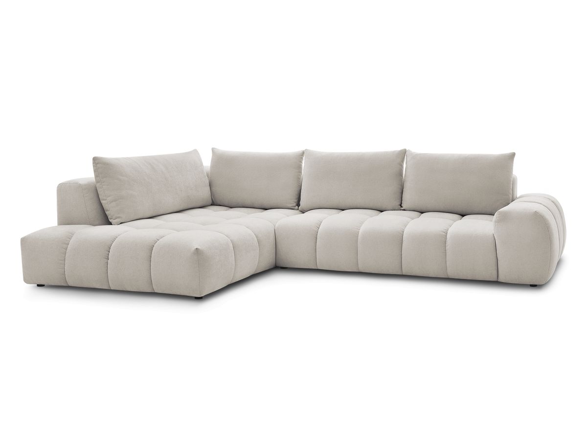 Bobochic Everest Ecksofa, 4 Kissen Strukturstoff Beige Ecke links