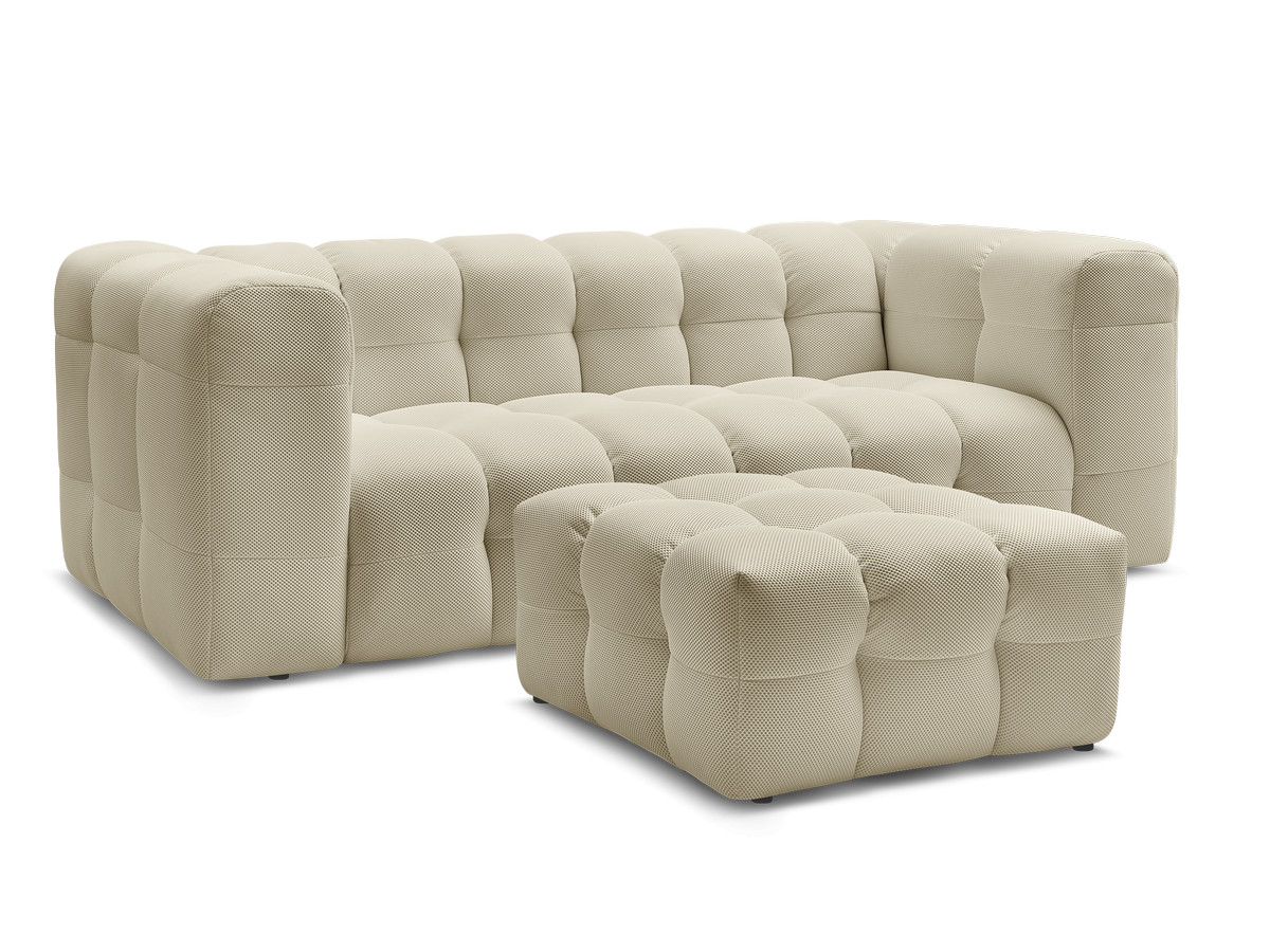 Bobochic Cloud Sofa 4-Sitzer mit Pouf Mesh-Stoff Beige
