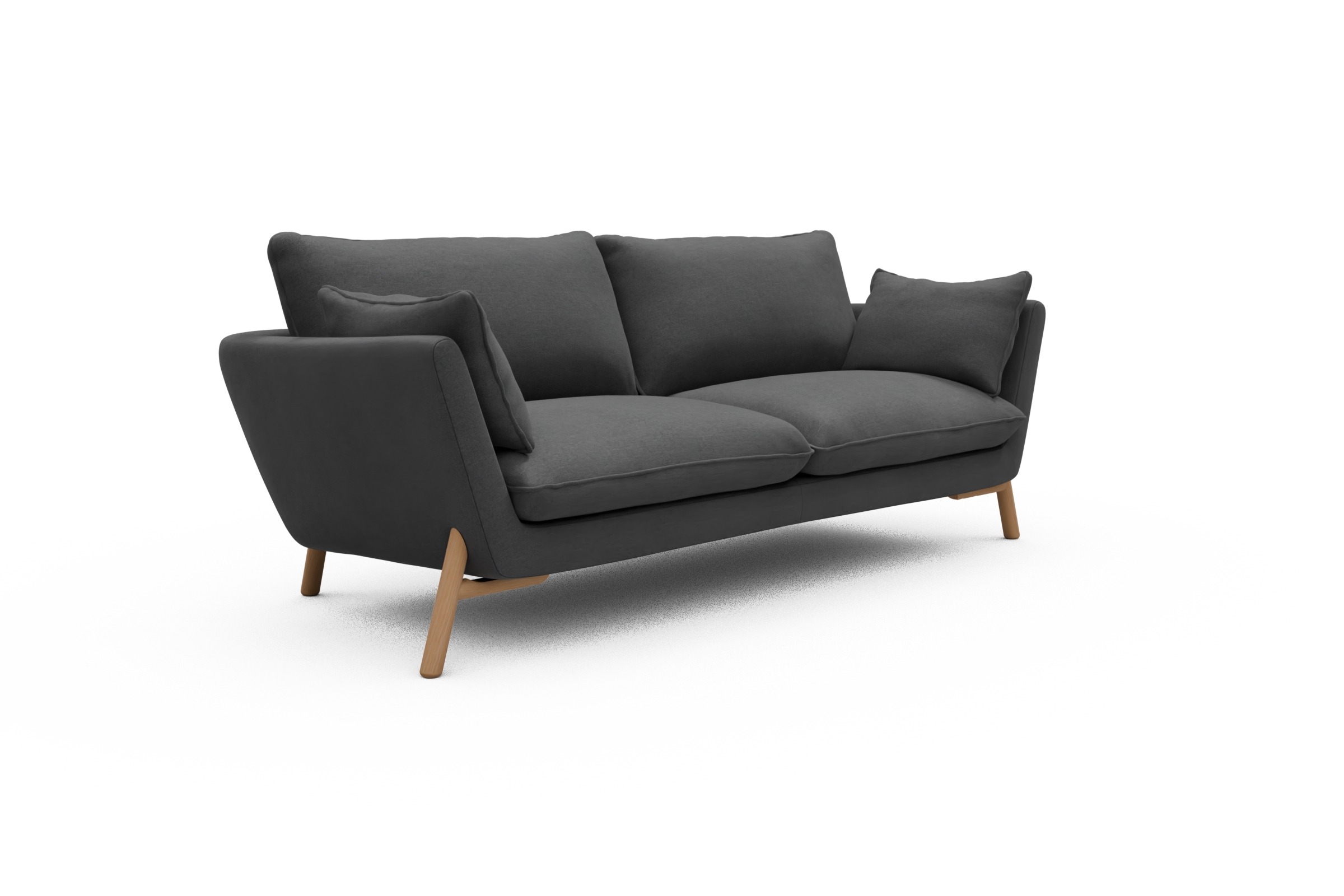 Sofa Emil 3-Sitzer Beinfarbe Eiche Natur Satya-Zinc