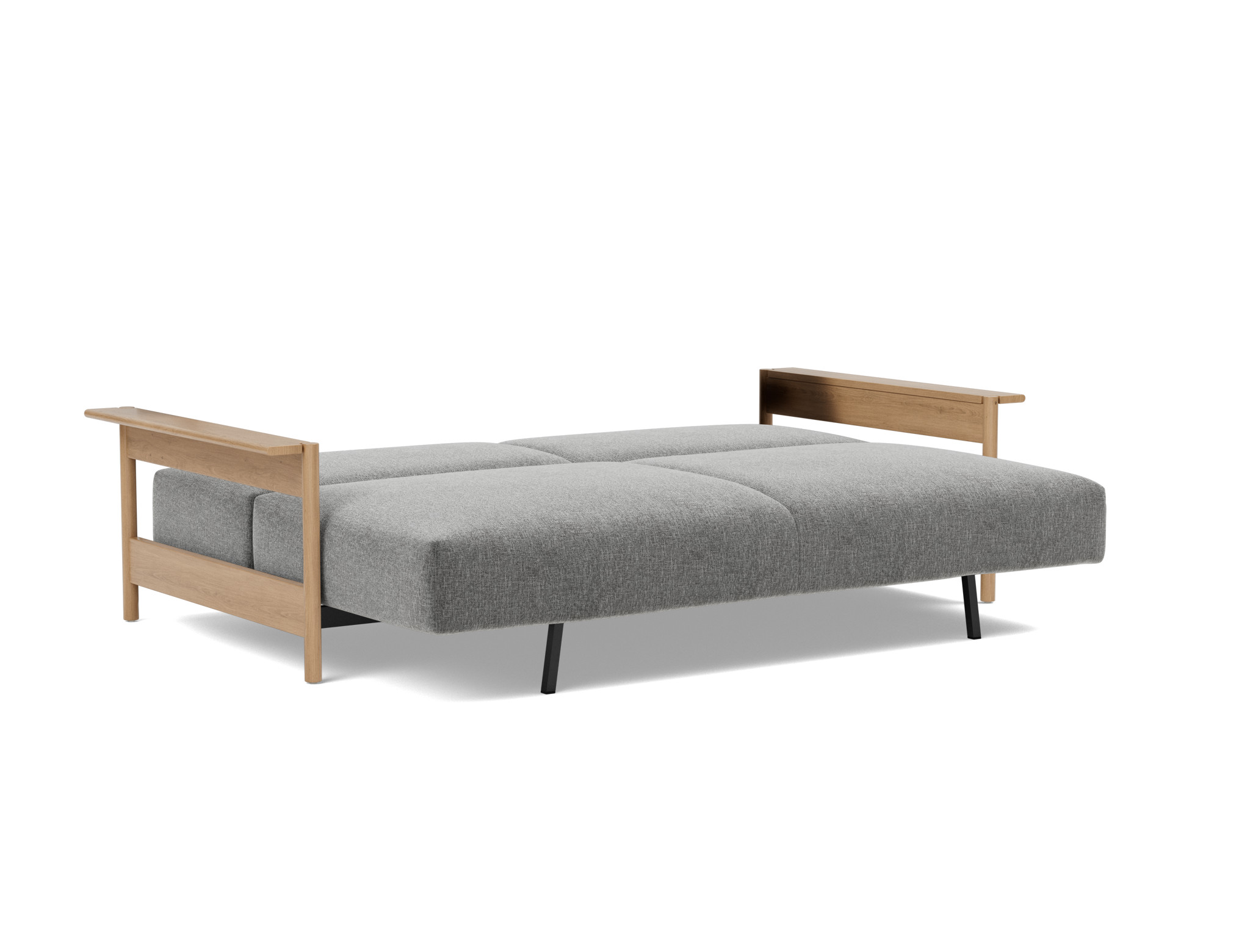 Schlafsofa Malloy Wood Strukturierter Stoff Twist 563-Charcoal