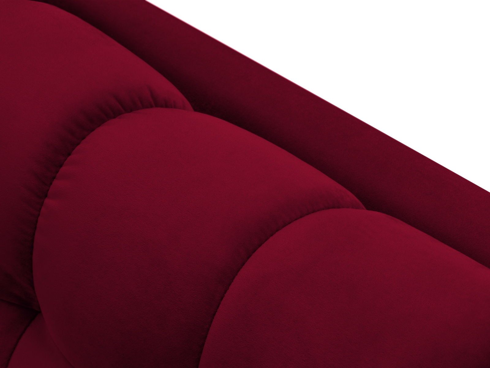 Cosmopolitan Design Chaiselongue Bali Samt Bluvel Rot Links Beine Schwarzes Metall