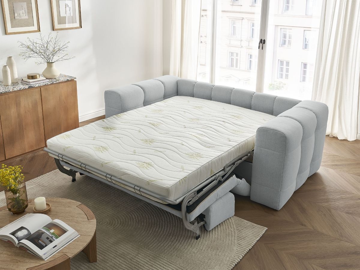 Bobochic Cloud Schlafsofa 3-Sitzer Stoff Hellgrau