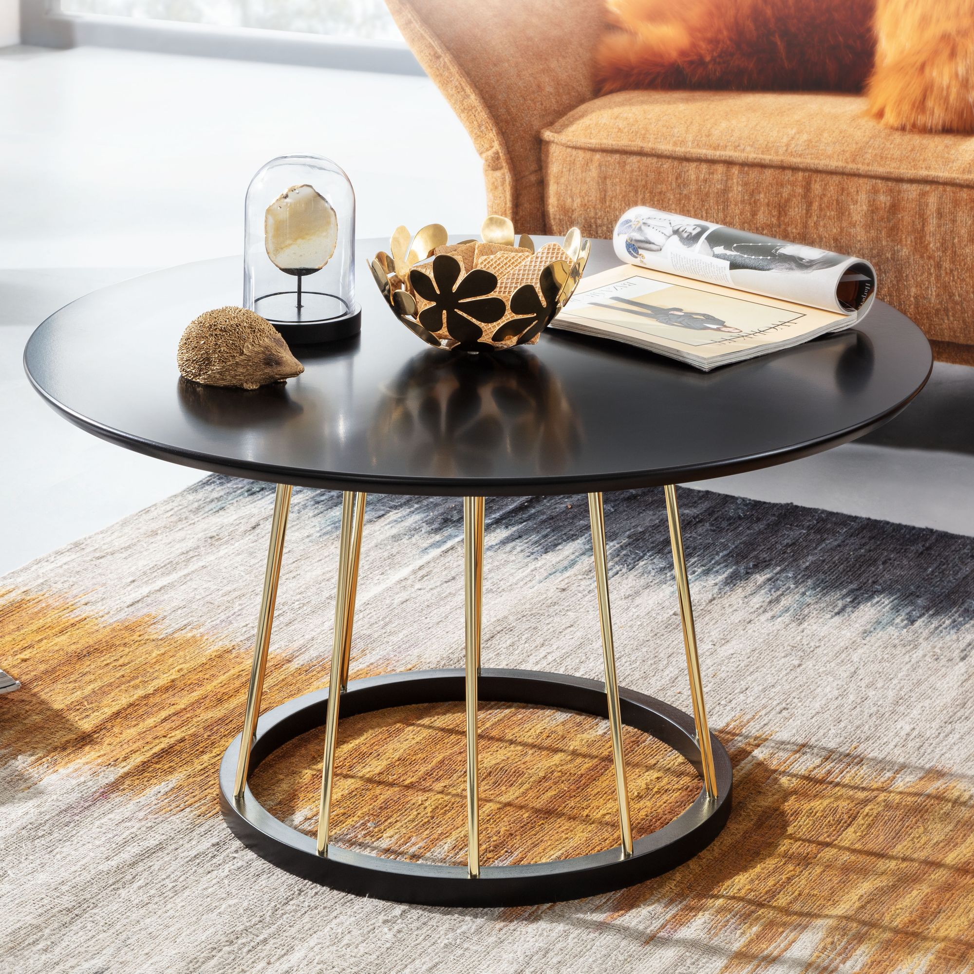 Couchtisch Brekke Schwarz Ø 80 × H 42 cm