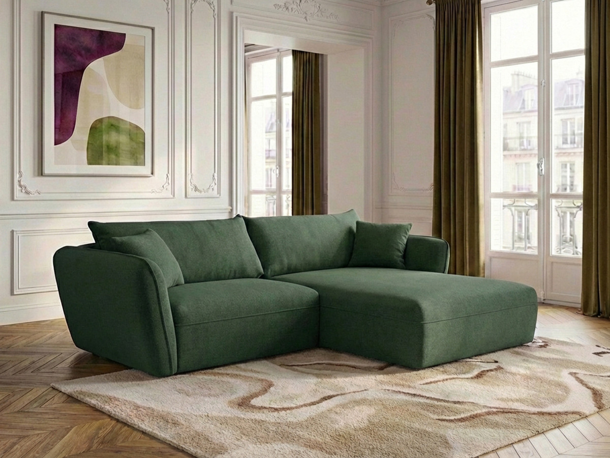Bobochic Luigi Ecksofa Strukturstoff Grün Ecke rechts