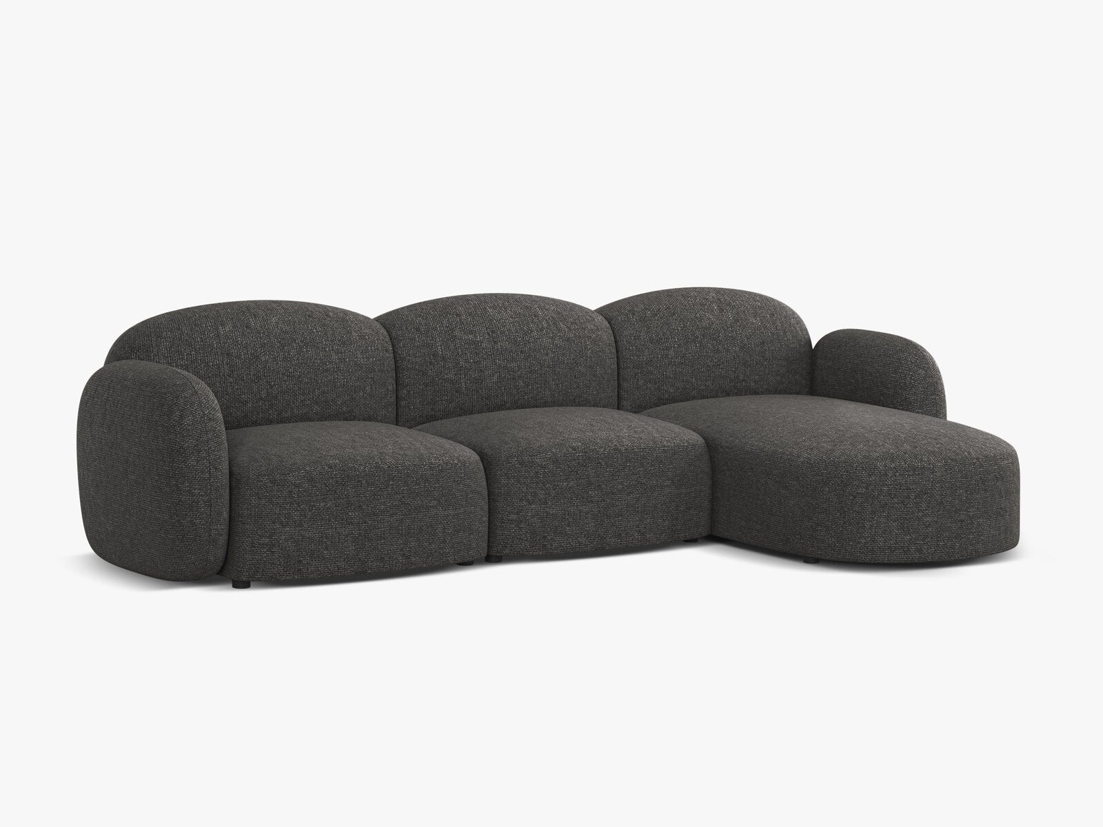 Micadoni Ecksofa Blair 4-Sitzer Rechts Chenille Eden Dunkelgrau