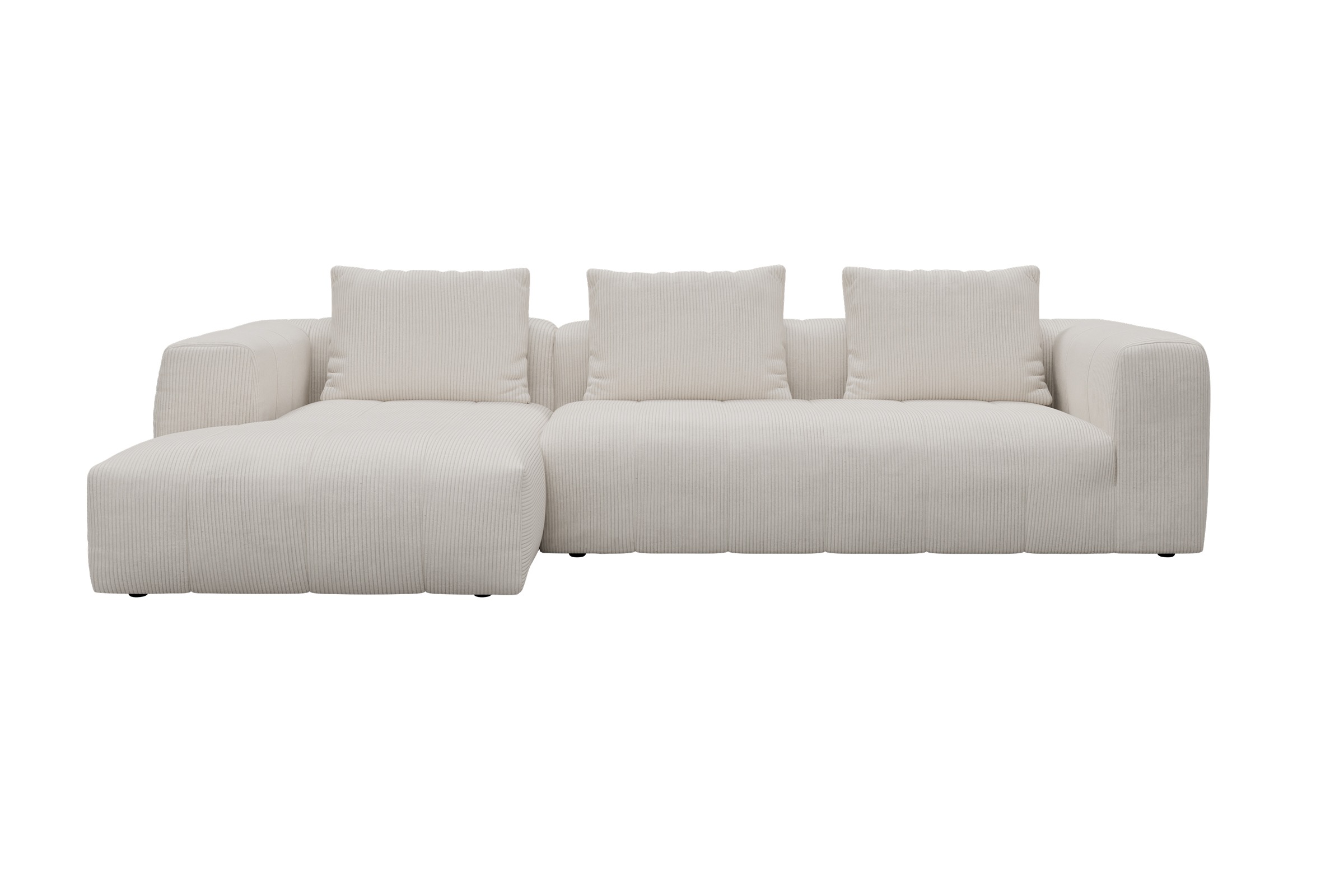 Hugo 2,5-Sitzer Armlehne rechts mit Chaiselongue Corduroy-Ivory moebelfaktor