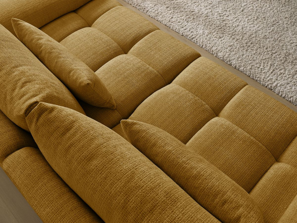Bobochic Ivane Sofa 3-Sitzer Strukturstoff Gelb