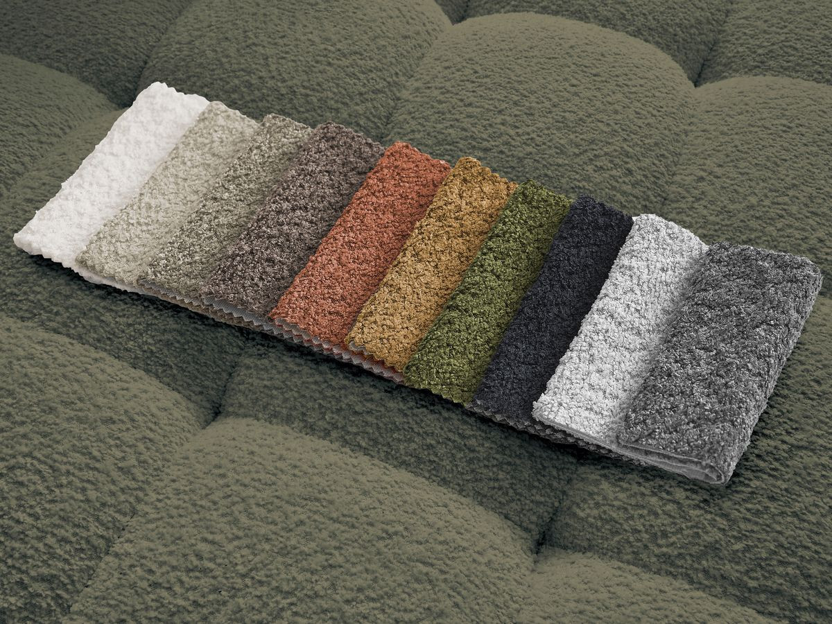 Bobochic Anis Sofa 5-Sitzer Bouclé-Stoff Grün
