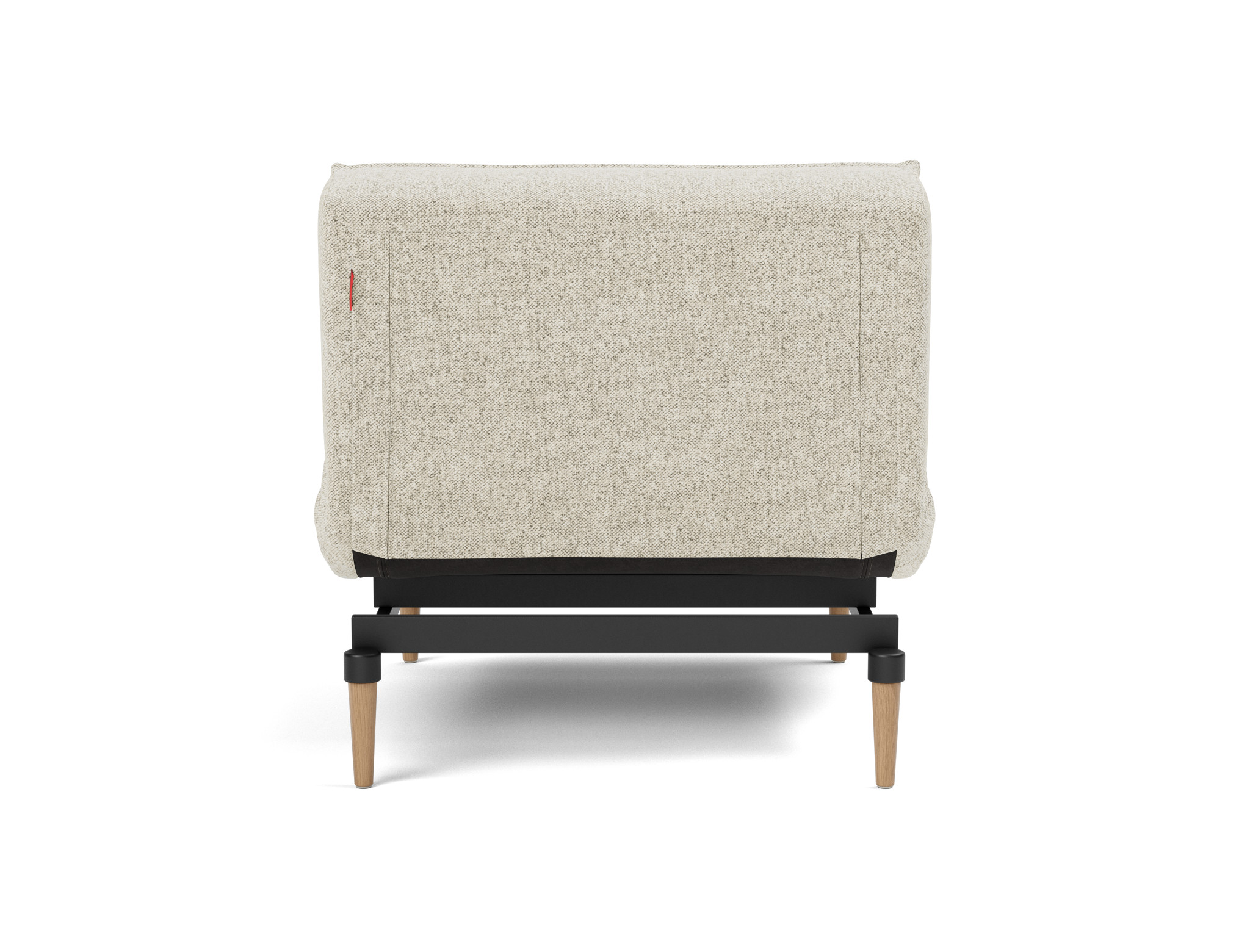 Sessel Splitback Strukturierter Stoff Taura 357-Off-White Beine Styletto Eiche hell