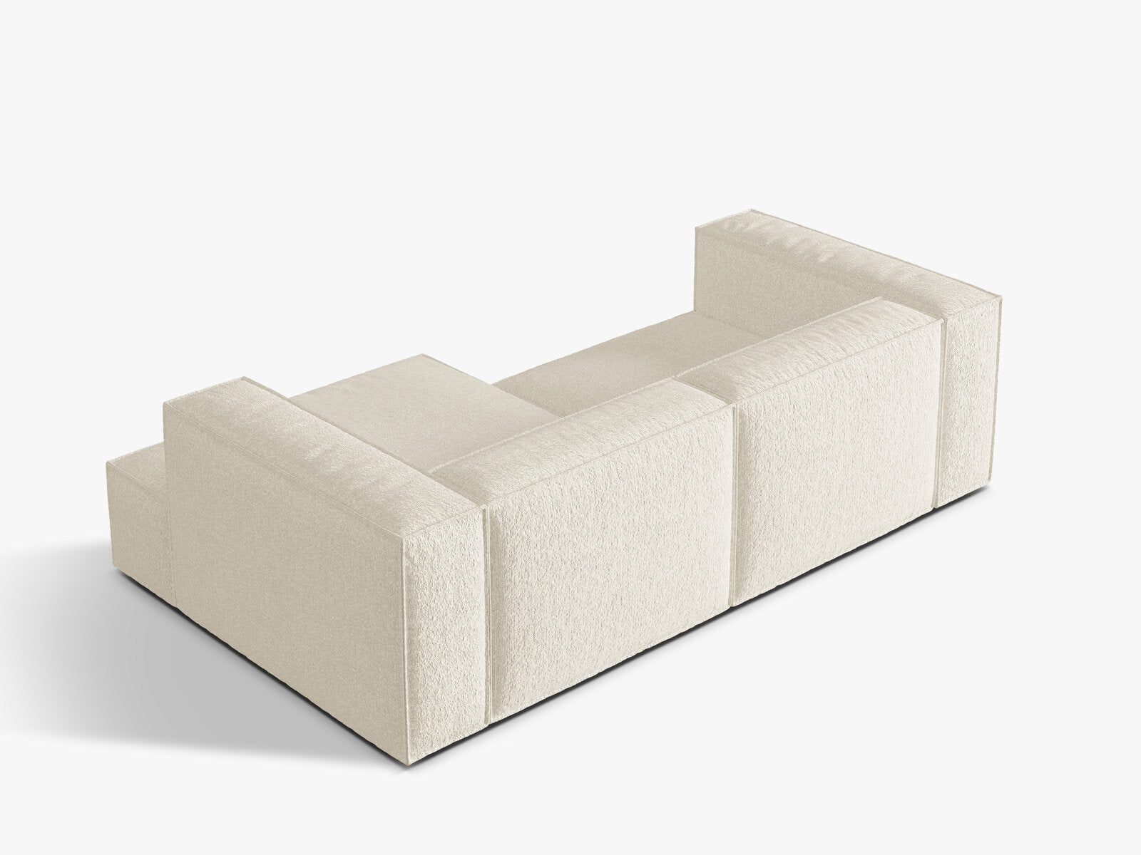 Micadoni Ecksofa Nuria 3-Sitzer Rechts Boucle Elfenbein