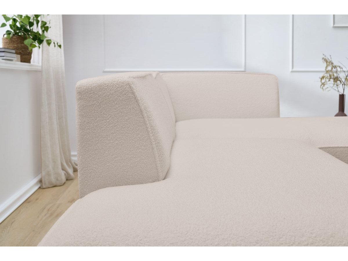 Bobochic Megeve Ecksofa Bouclé-Stoff Beige Ecke rechts