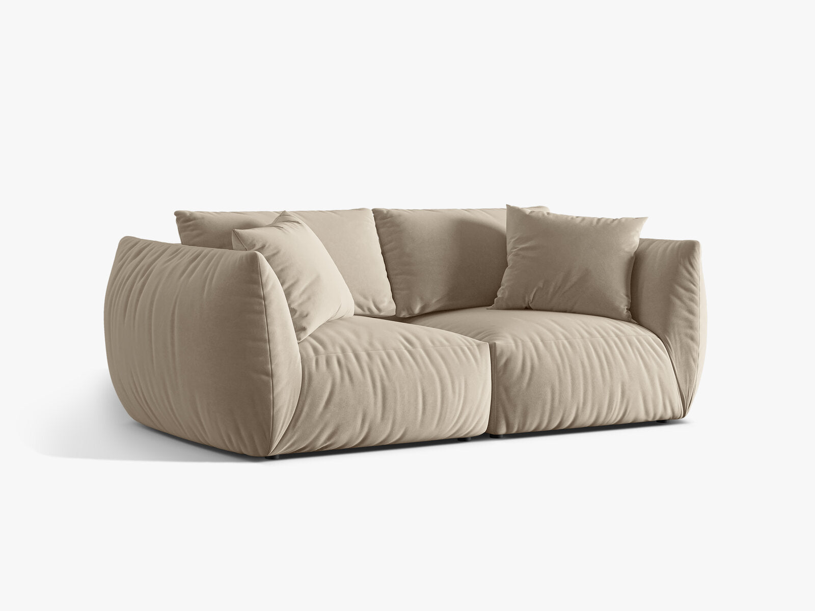 Micadoni Sofa Chris 3-Sitzer Samt Ecru
