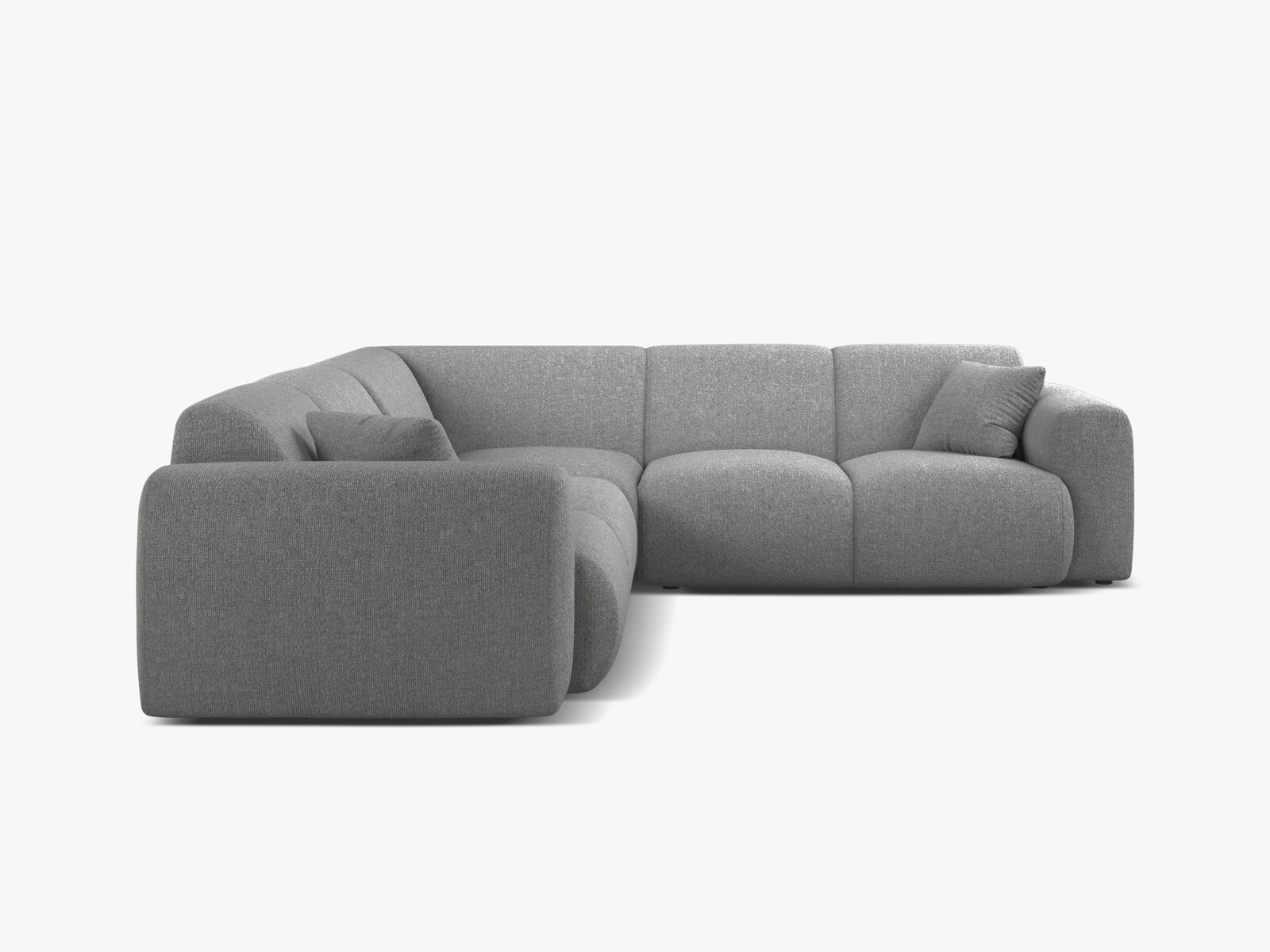 Micadoni Ecksofa Molino 5-Sitzer Chenille Eden Hellgrau