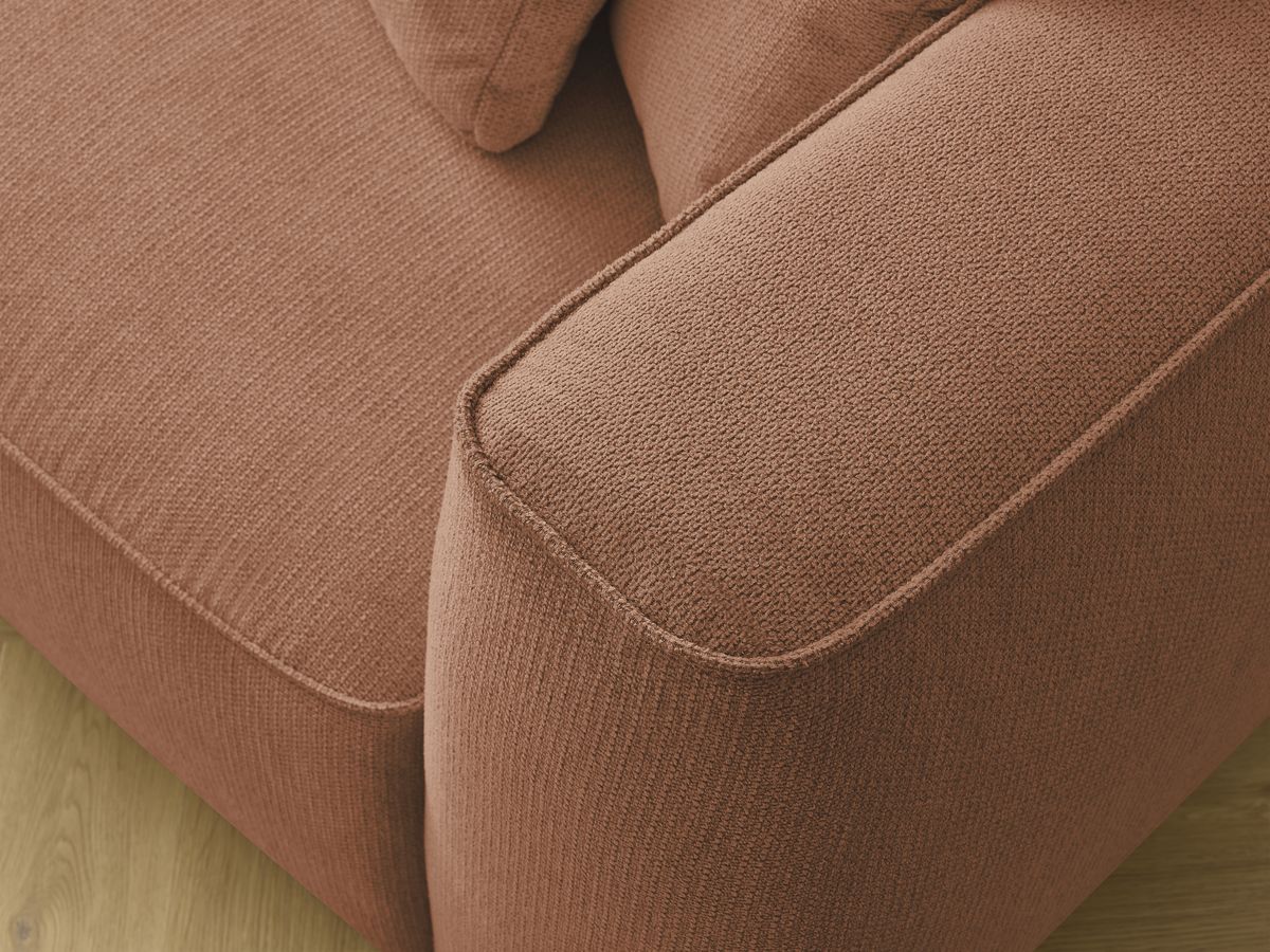 Bobochic Leopold Sofa 3-Sitzer Melange-Stoff Orange Armlehne rechts