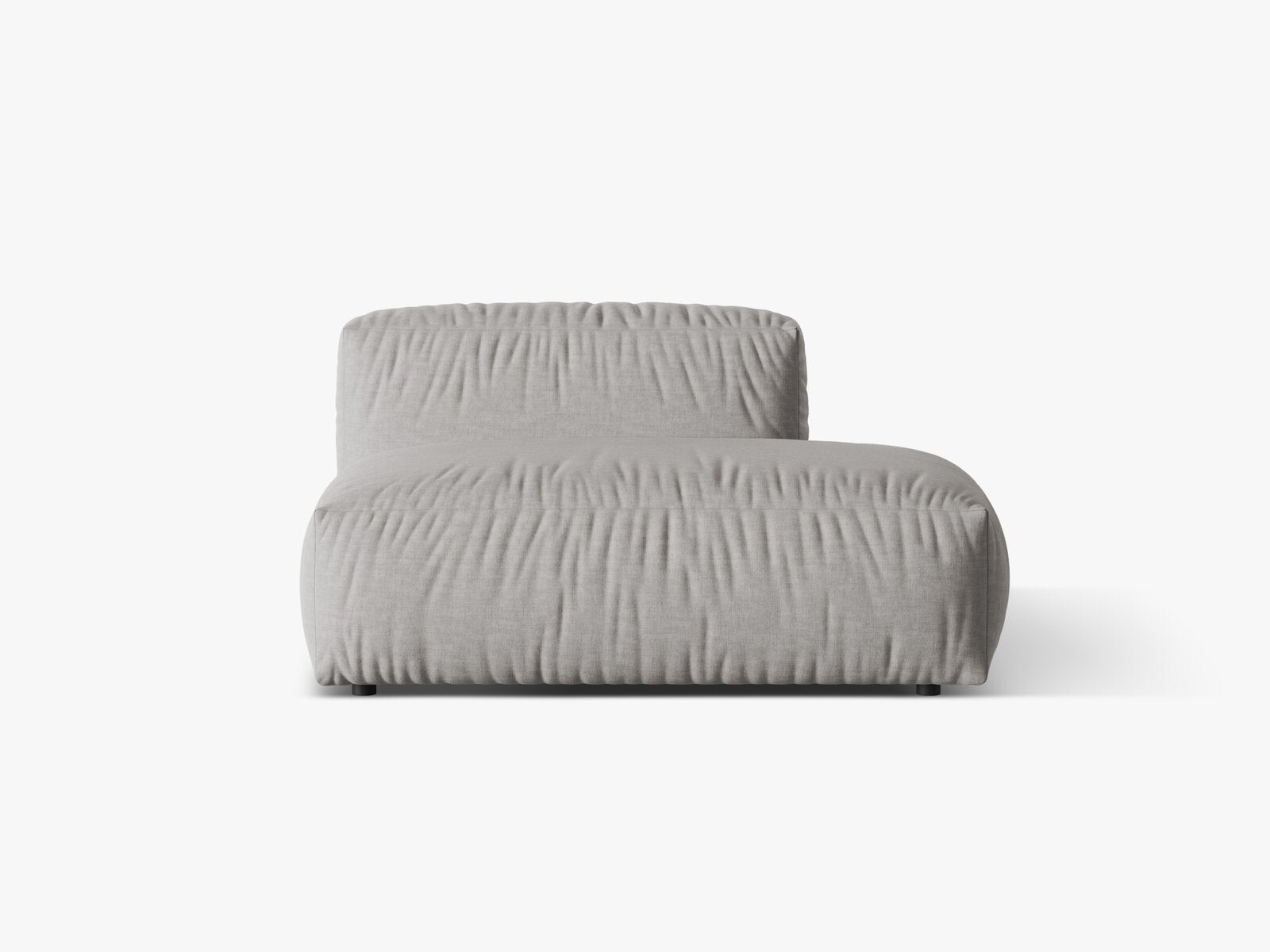 Micadoni Ecksofa-Modul Martina 1-Sitzer Strukturierter Stoff Boston Hellgrau Rechts