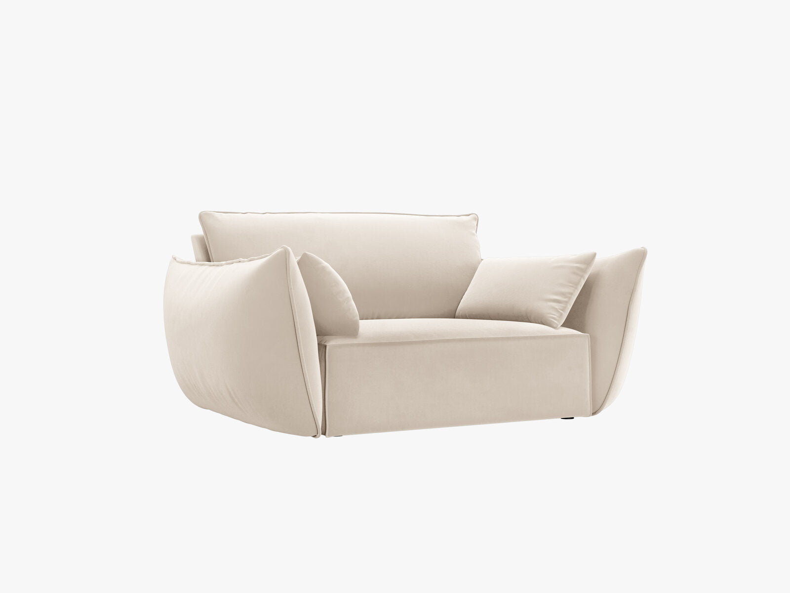 Micadoni Sessel Kaelle 1-Sitzer Samt Bluvel Helles Beige