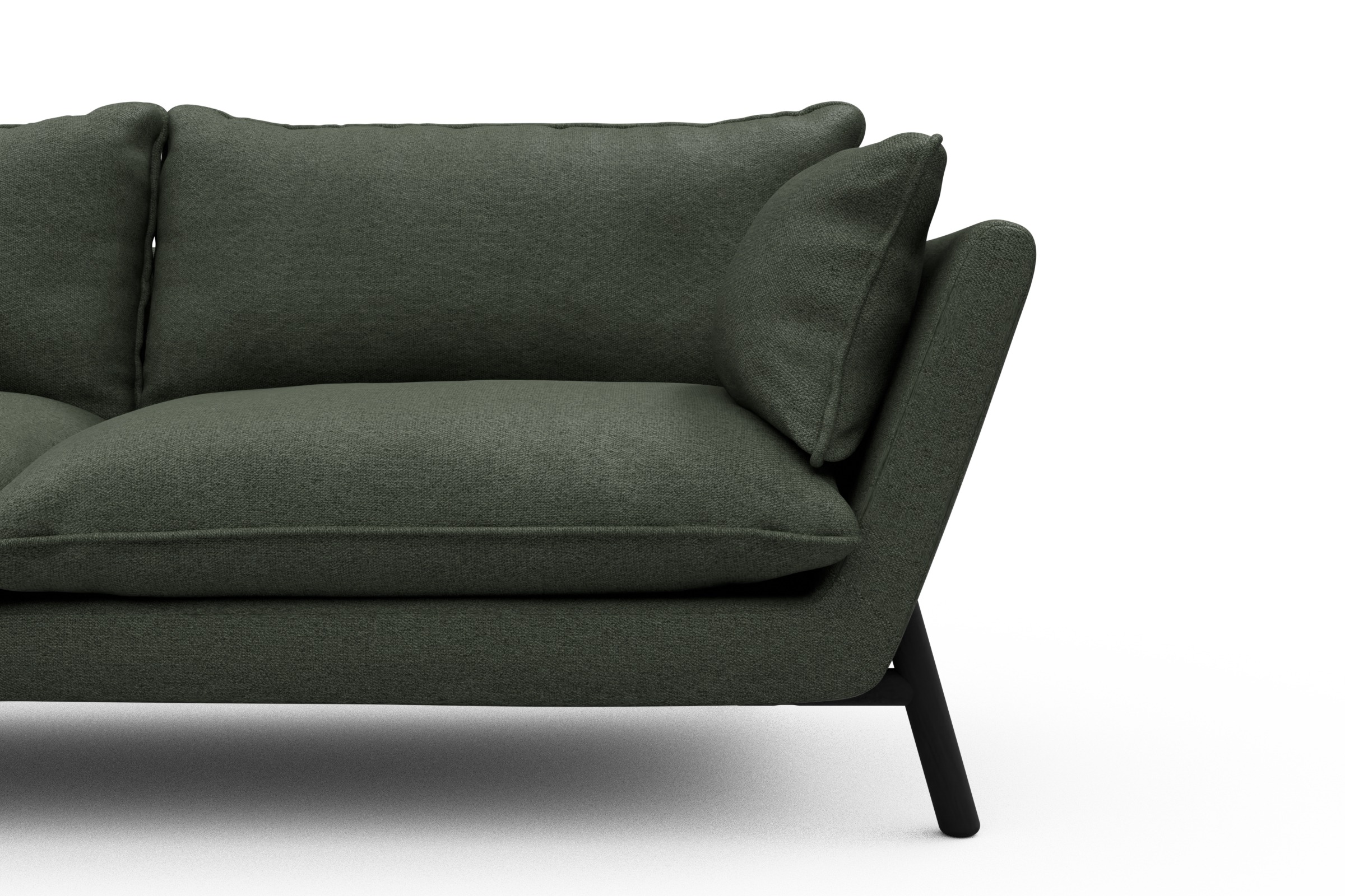 Sofa Emil PREMIUM 2-Sitzer Beinfarbe Eiche Schwarz Denari-Forest-Green