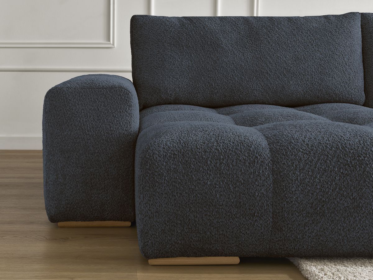 Bobochic Anakin Wohnlandschaft, 3 Kissen Bouclé-Stoff Dunkelblau