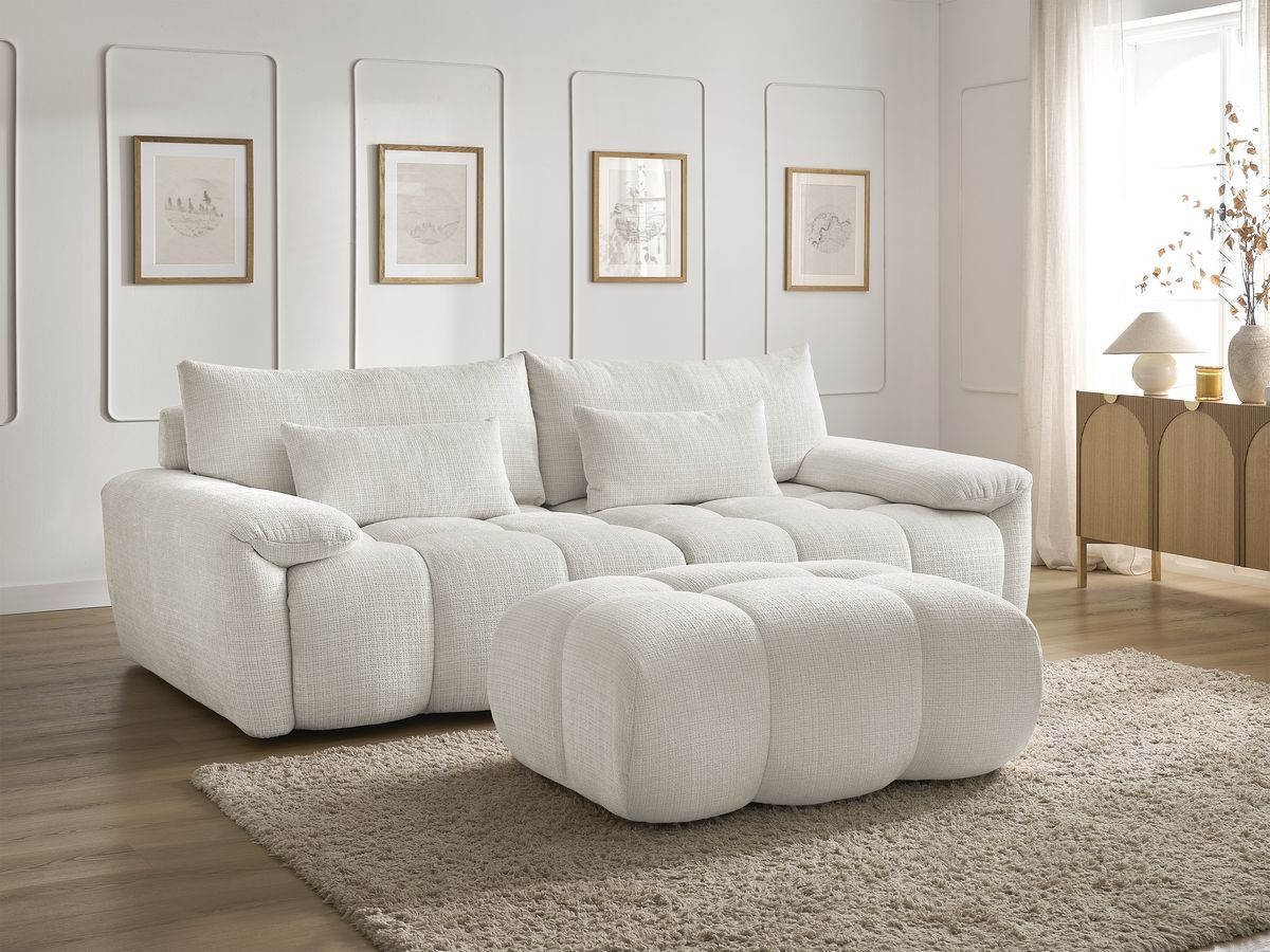 Bobochic Ivane Sofa 4-Sitzer Strukturstoff Weiß