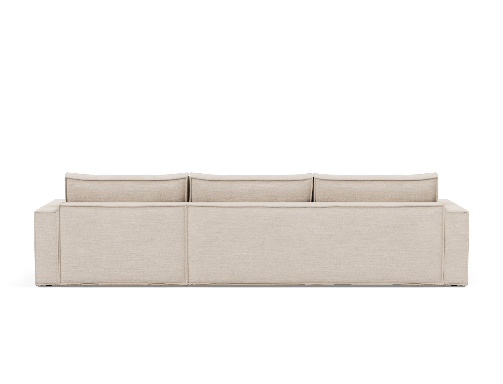 Schlafsofa Newilla mit Chaiselongue Webstoff Blida 612-Sand-Grey