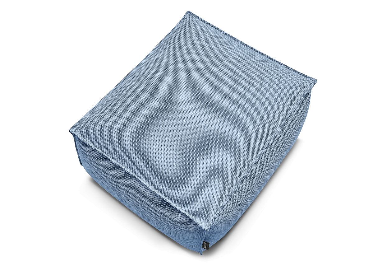Bobochic Biarritz Pouf Melange-Stoff Blau