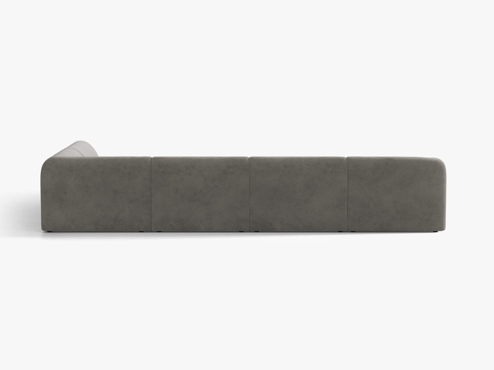 Micadoni Panorama-Ecksofa Miley 6-Sitzer Rechts Samt Bluvel Hellgrau
