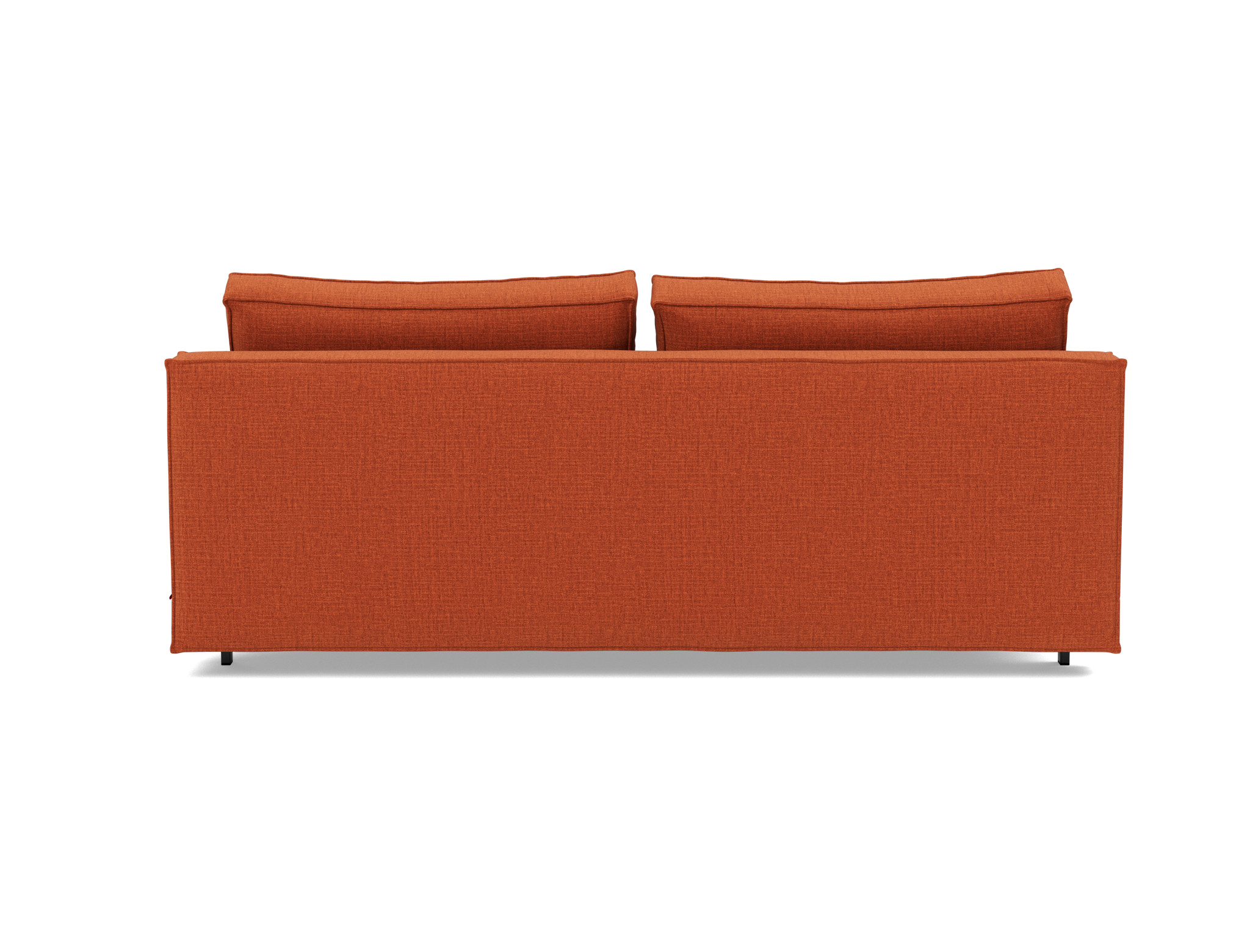 Schlafsofa Sly Chenille Esina 412-Rust-Orange Beine Schwarzes Metall