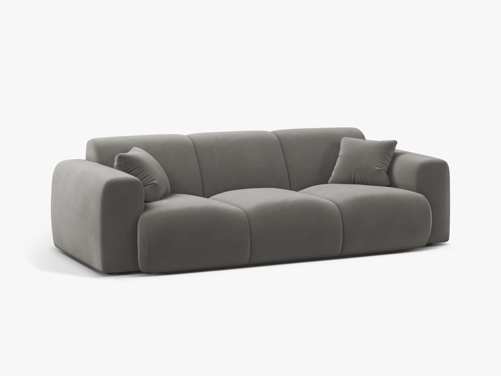 Micadoni Sofa Molino 3-Sitzer Samt Casino Grau