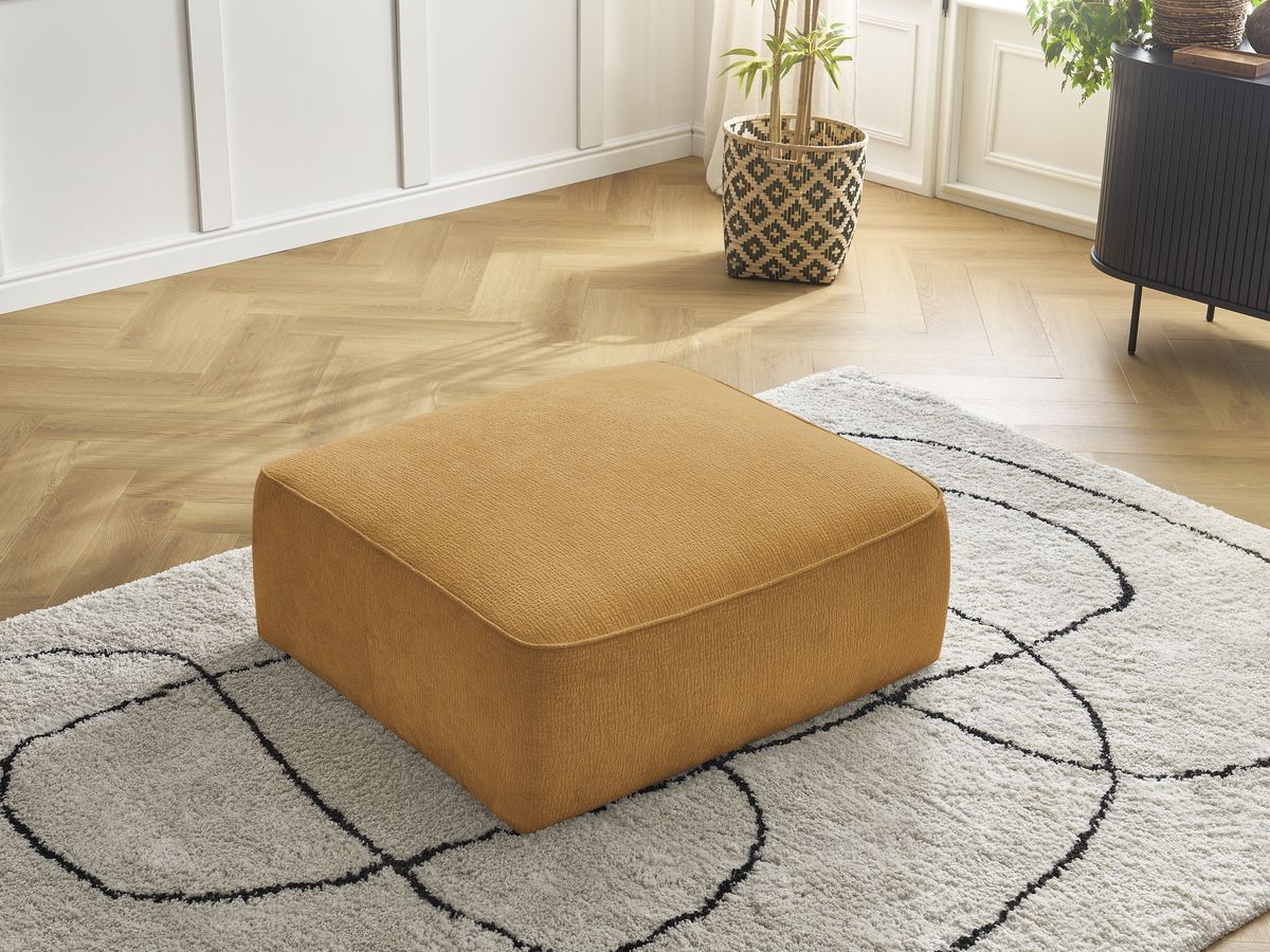 Bobochic Leopold Pouf Strukturstoff Gelb