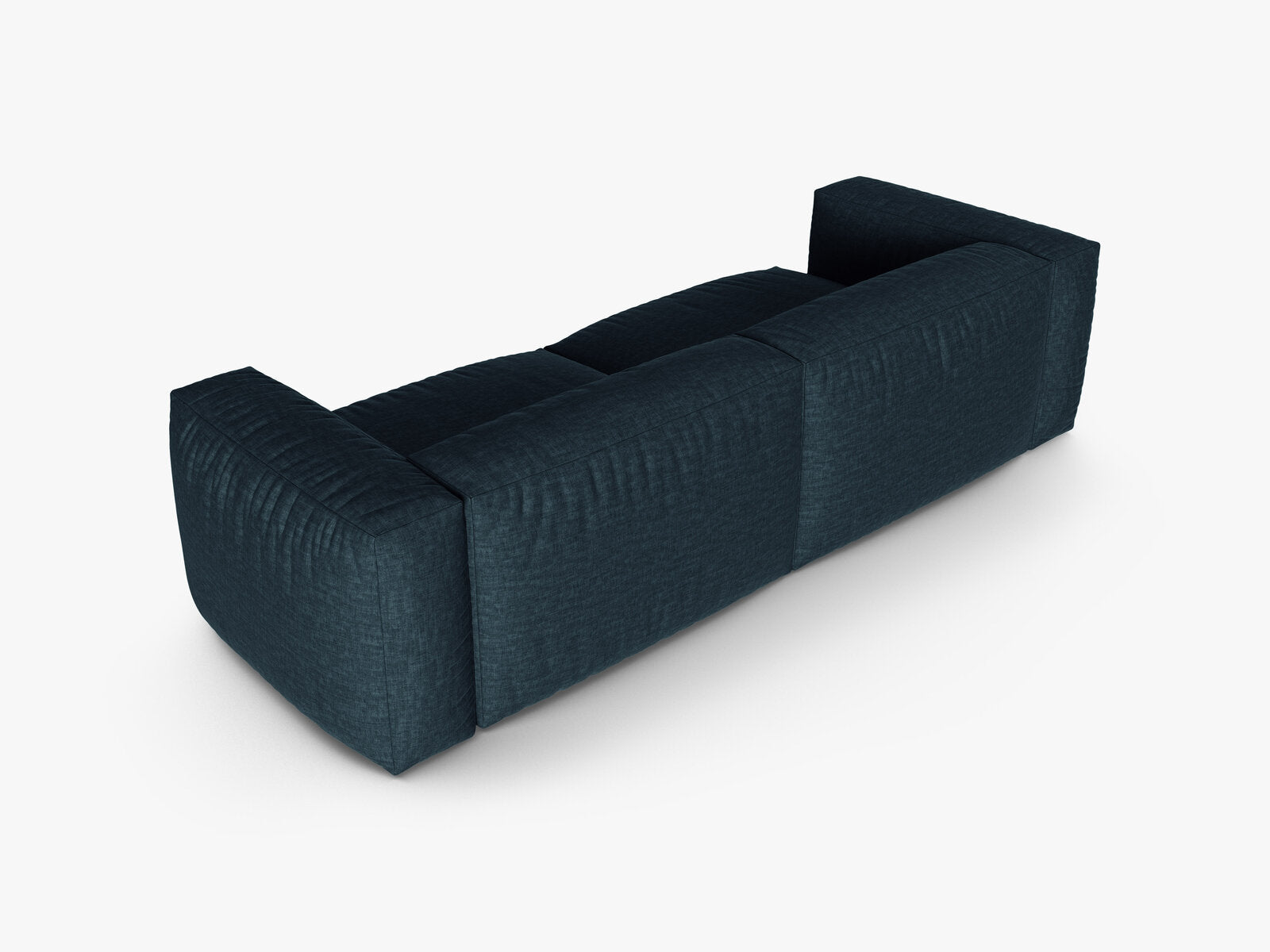 Micadoni Sofa Martina 3-Sitzer 90cm Sitztiefe Strukturierter Stoff Boston Jeansblau
