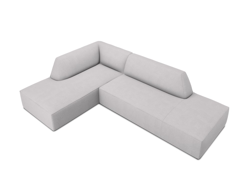 Cosmopolitan Design Ecksofa Siena 4-Sitzer offen Strukturierter Stoff Ottawa Hellgrau Links