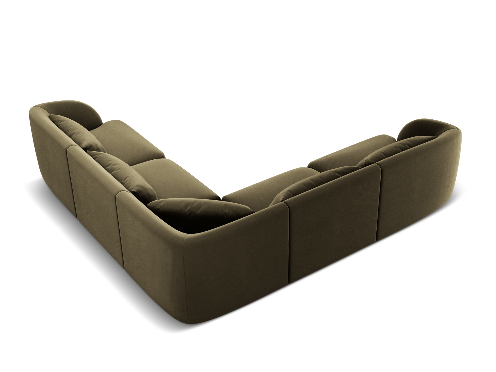 Cosmopolitan Design Wendbares Ecksofa Tulum 5-Sitzer Samt Bluvel Grün