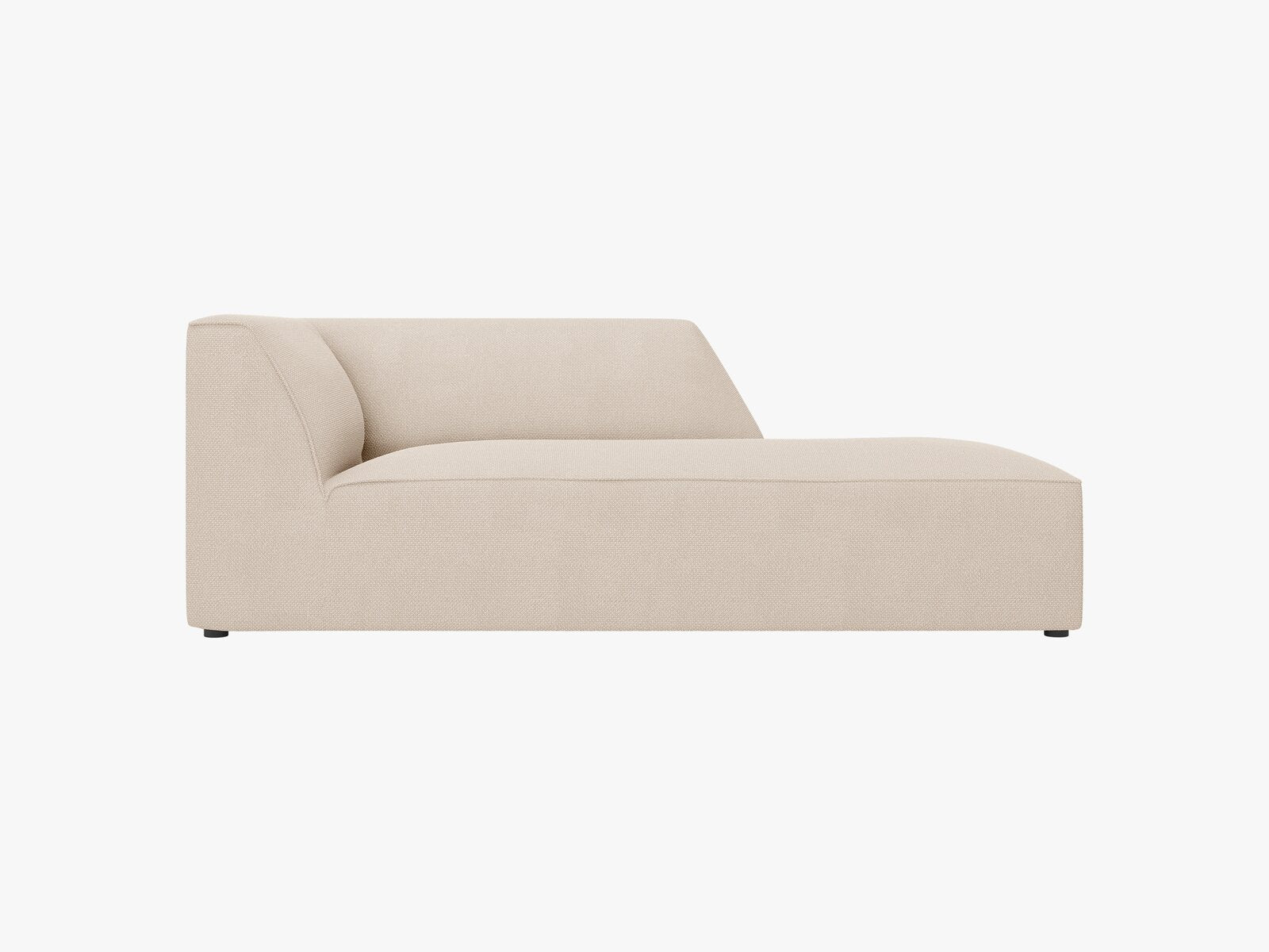 Micadoni Recamiere Ruby 1-Sitzer Rechts Strukturierter Stoff Ottawa Beige